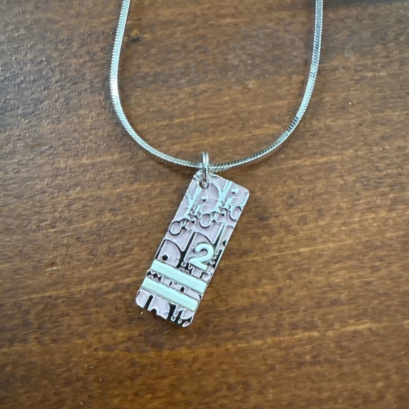 Dior Jewelry - Christian Dior Enamel Oblique Trotter Pendant Necklace